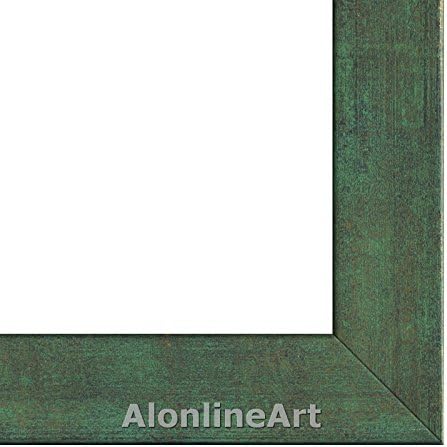 Alonline Art - ארבעה עצים מאת אגון שייל | תמונה ממוסגרת ירוקה מודפסת על בד כותנה, מחוברת ללוח הקצף |